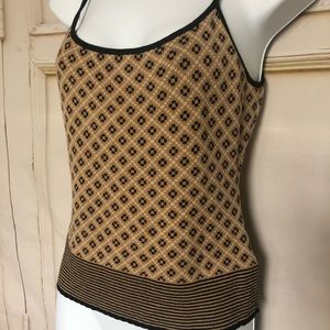 Nine West tan/black sweater tank top